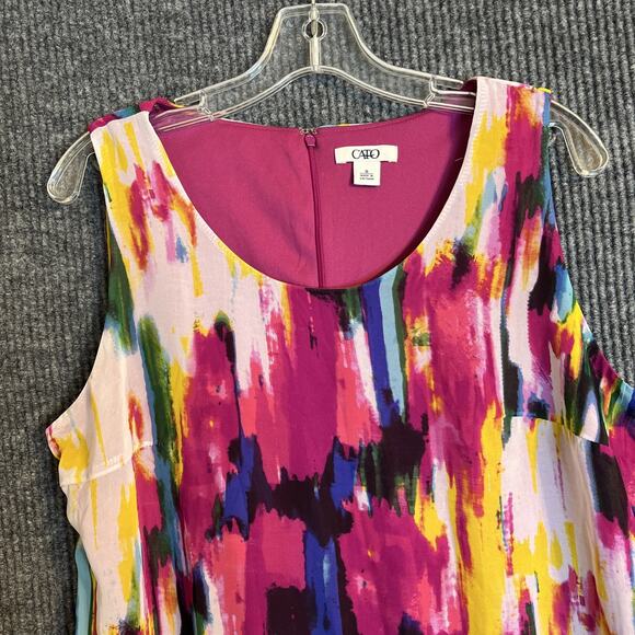 Cato Womens Shift Dress Size 16 Multi Color Abstract Sleeveless Office Career - Picture 3 of 10